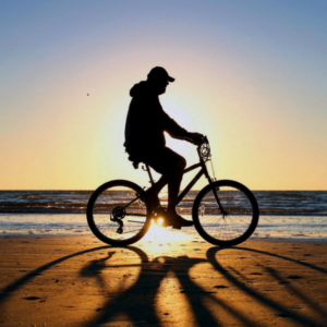 Sean Cunningham Beach Biking Interests stock photo