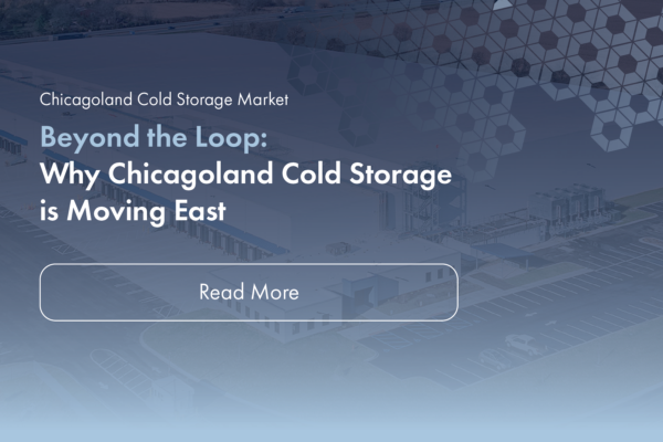 Map of the Midwest Golden Triangle logistics corridor highlighting Arcadia Cold storage facilities in Crown Point, IN and Joliet, IL.